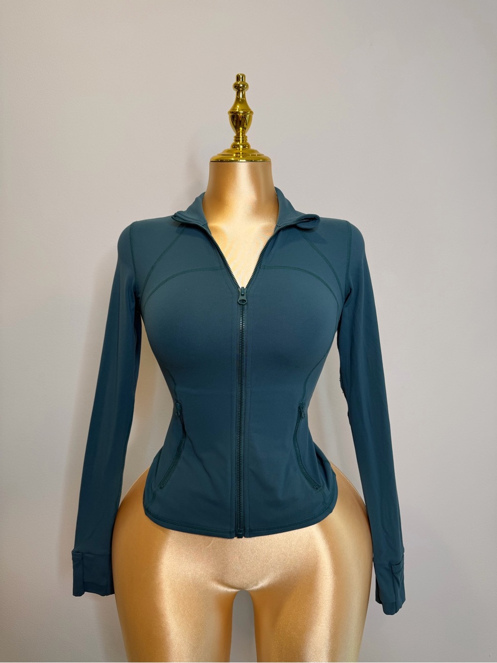 GLOWMODE Teal Sculpting Full Zip Workout Jacket